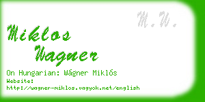 miklos wagner business card